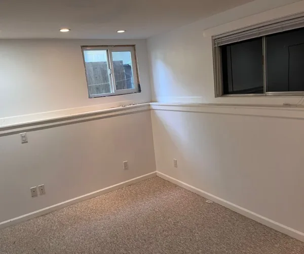 Freshly painted interior walls and trim